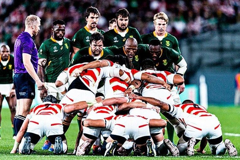 日本の前に立ちはだかった南アフリカのスクラム　©Atsushi Kondo