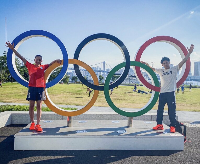 共に出場した夫・楢崎智亜の存在に感謝した（野口さん提供）