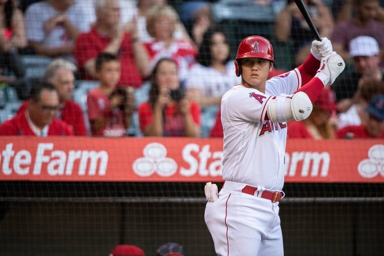 バッターボックスでの大谷翔平