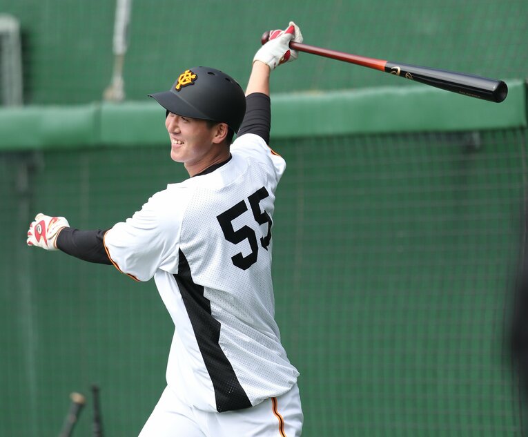 原監督も期待する2年目、20歳の秋広　©︎JIJI PRESS