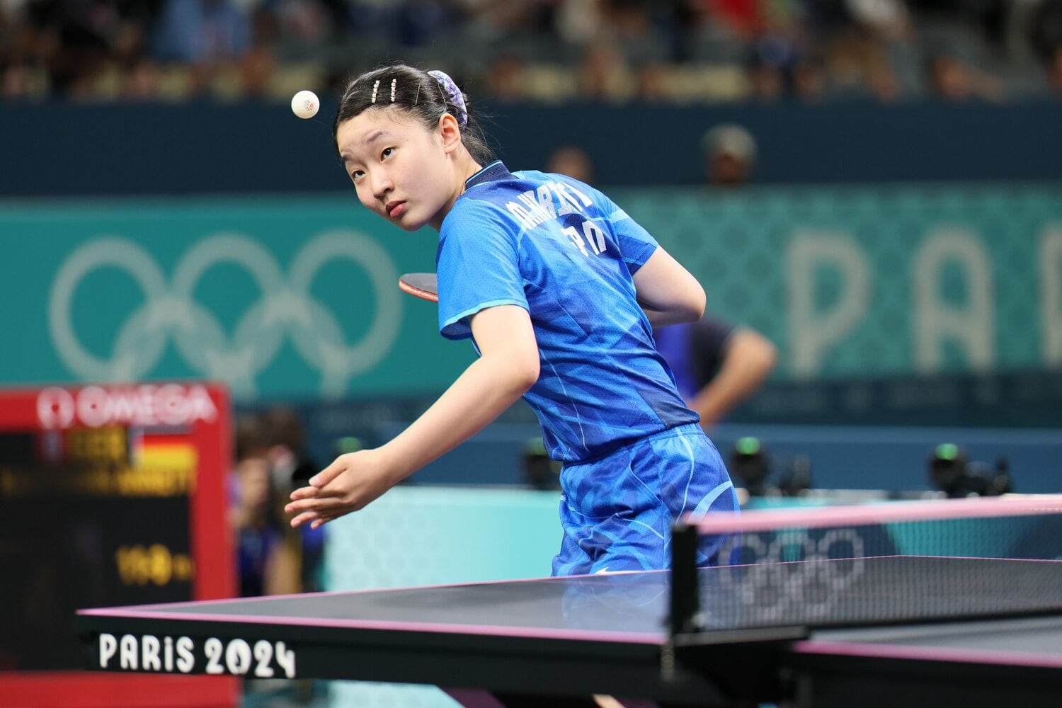 各国のエースが登場する2戦目、4戦目。日本は16歳張本美和が任されている ©JMPA