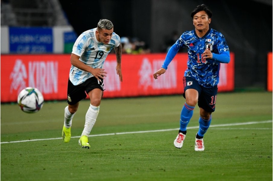 U-24アルゼンチン戦での旗手©JMPA