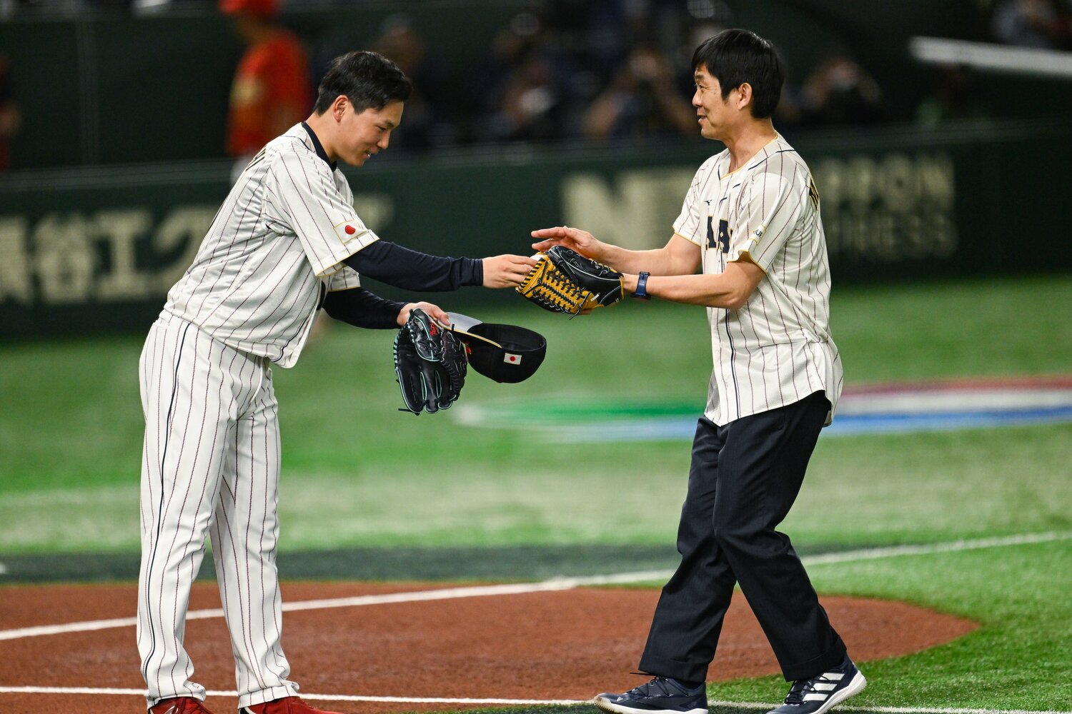 森保監督はWBC中国戦で始球式を務めた ©Nanae Suzuki