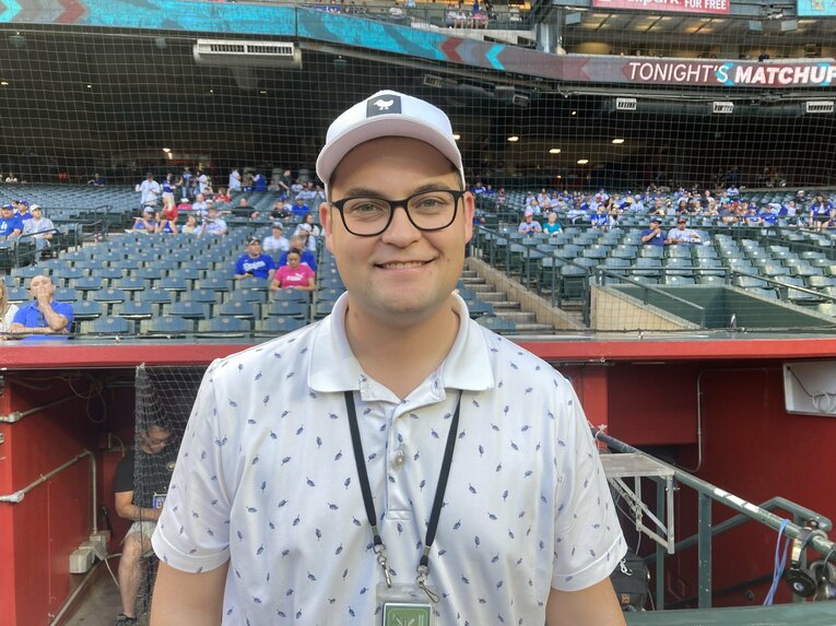 ロサンゼルス・タイムズのドジャース担当、ジャック・ハリス記者　©︎Daisuke Sugiura