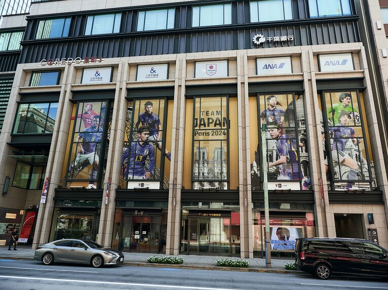 U-23サッカー日本代表、なでしこジャパンも日本橋の街を彩る　©日本橋シティドレッシング 2024