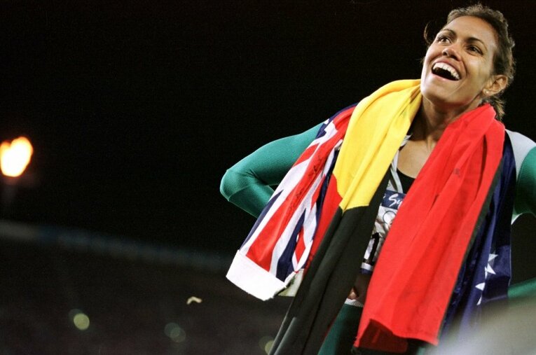 金メダル獲得に飛び切りの笑顔を見せるフリーマン ／ photograph by Naoya Sanuki／JMPA