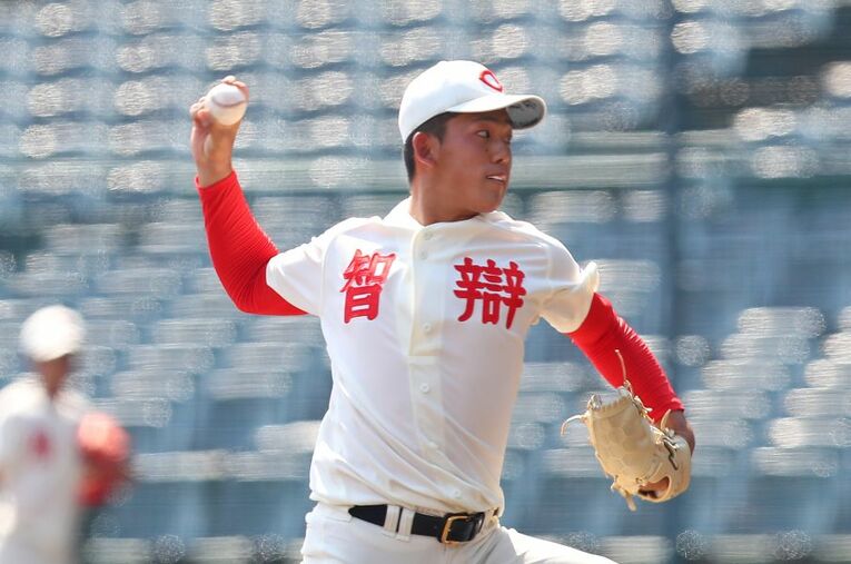 広島から4位指名を受けた小林樹斗（智弁和歌山高） ／ photograph by Jiji Press