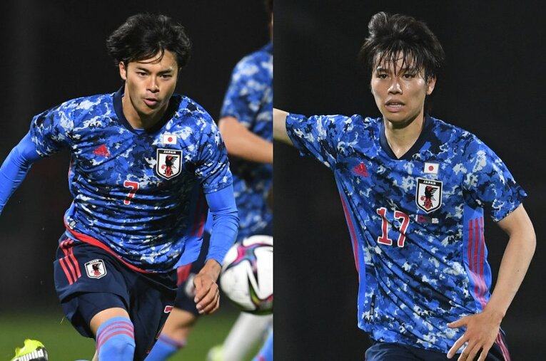 川崎フロンターレから代表に選出された三笘薫（左）と田中碧（右） ／ photograph by Getty Images