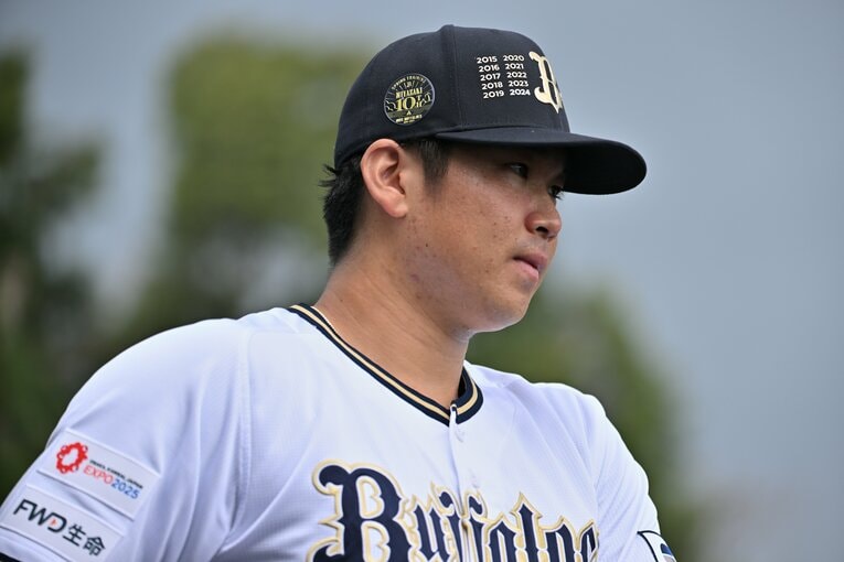 ブレーク２年目となる今春のキャンプで練習に取り組む山下　©Hideki Sugiyama