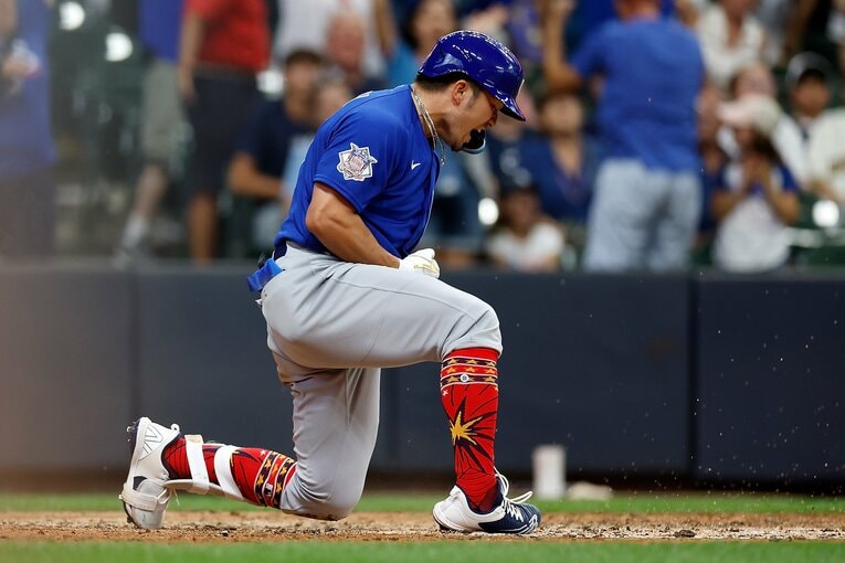 復帰戦でランニングホームランを放った鈴木　©Getty Images