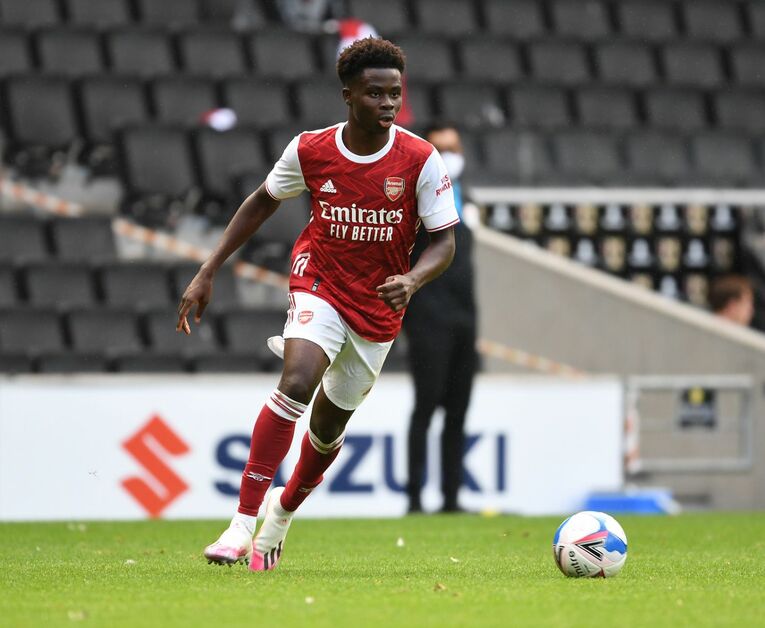 エメリがユースから引き上げたブカヨ・サカ（現在19歳）。アルテタ体制でも活躍中 ／ photograph by Getty Images