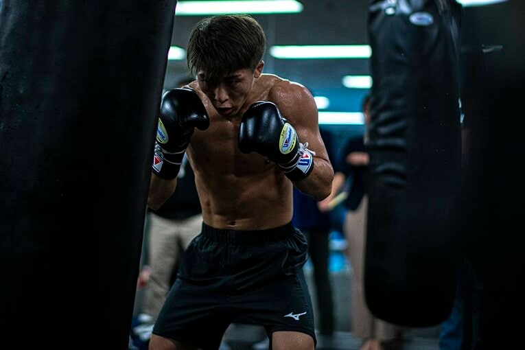 2019年ドネア戦前の公開練習 ／ photograph by Takuya Sugiyama