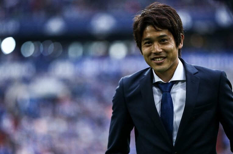 2010～2017年までシャルケに在籍した内田篤人。CLベスト4を経験、写真は2017年の退団セレモニーで ／ photograph by Getty Images