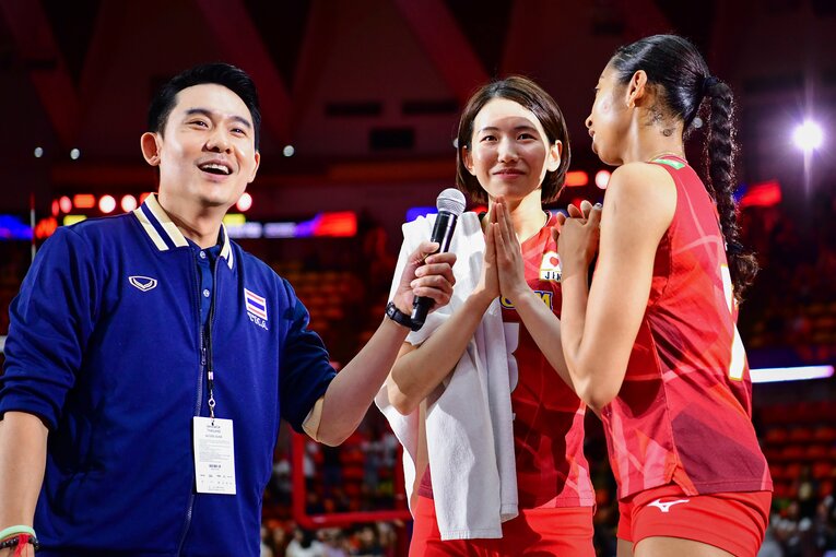 古賀紗理那（VNLファイナル準決勝・ブラジル戦）　©︎Volleyball World