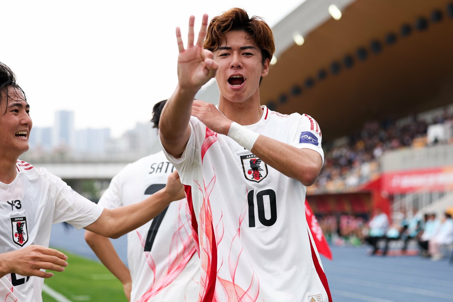 2025年2月17日、U-20アジアカップのシリア戦でゴールを決めた大関友翔　©Getty Images