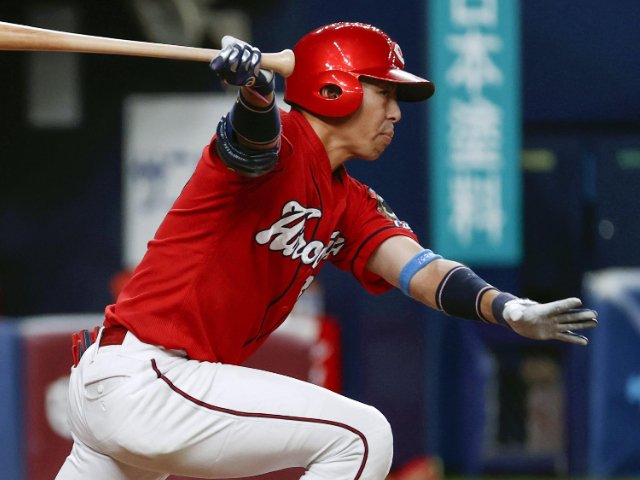 NPB支給品バット　野間峻祥選手 今季のカープ低迷の要因!? リードオフマン野間峻祥の負傷離脱を招いた