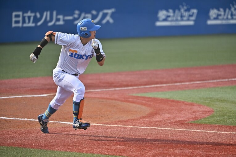 東大野球部のリードオフマンとして活躍した宮崎湧。宮崎には「開成、1000年に1人の逸材」というキャッチコピーがある　©Hideki Sugiyama