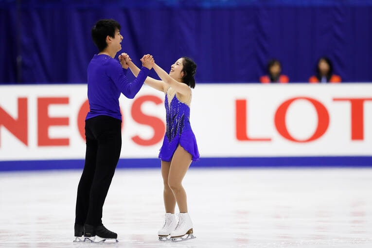 2019年のNHK杯フリーを終えた二人の表情　©AFLO