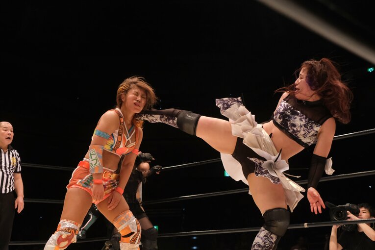 マリーゴールド初参戦から得意の蹴りが猛威を振るった　©Norihiro Hashimoto