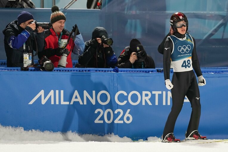 男子ノーマルヒルの2本目、二階堂蓮の大ジャンプ（8枚目／全10枚） ©Tutomu Kishimoto / JMPA