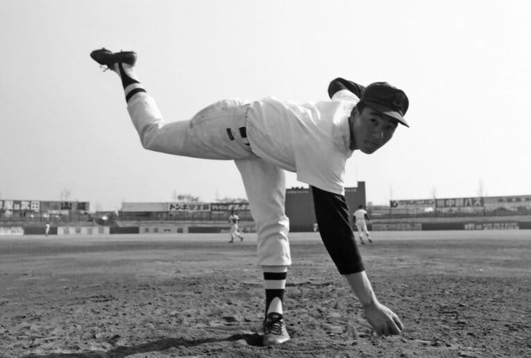 平松政次／岡山東商 ／ photograph by Sanyo SHimbun/Kyodo News