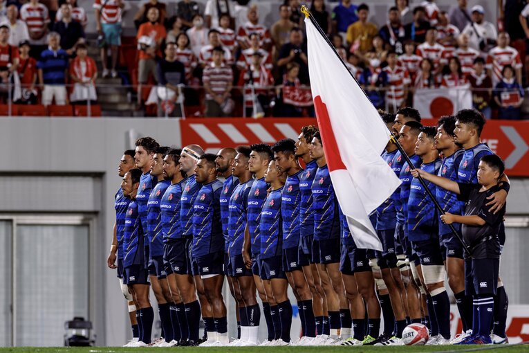 トンガ戦に臨むラグビー日本代表　©︎Kiichi Matsumoto