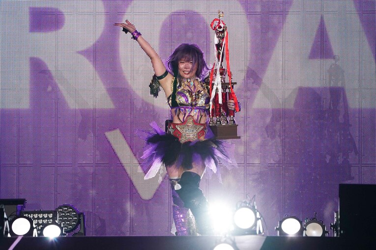 ワールド・オブ・スターダム王座に返り咲いた中野たむ　©Essei Hara