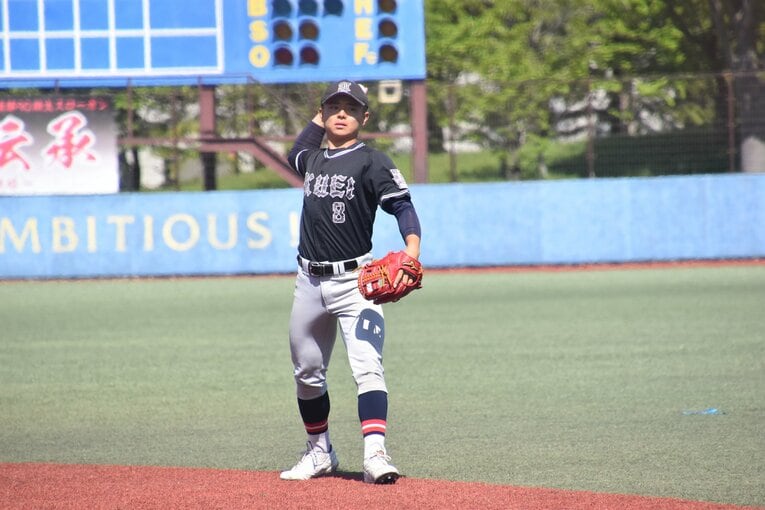 仙台育英の主将、湯浅桜翼（おうすけ） ©Takahiro Kikuchi