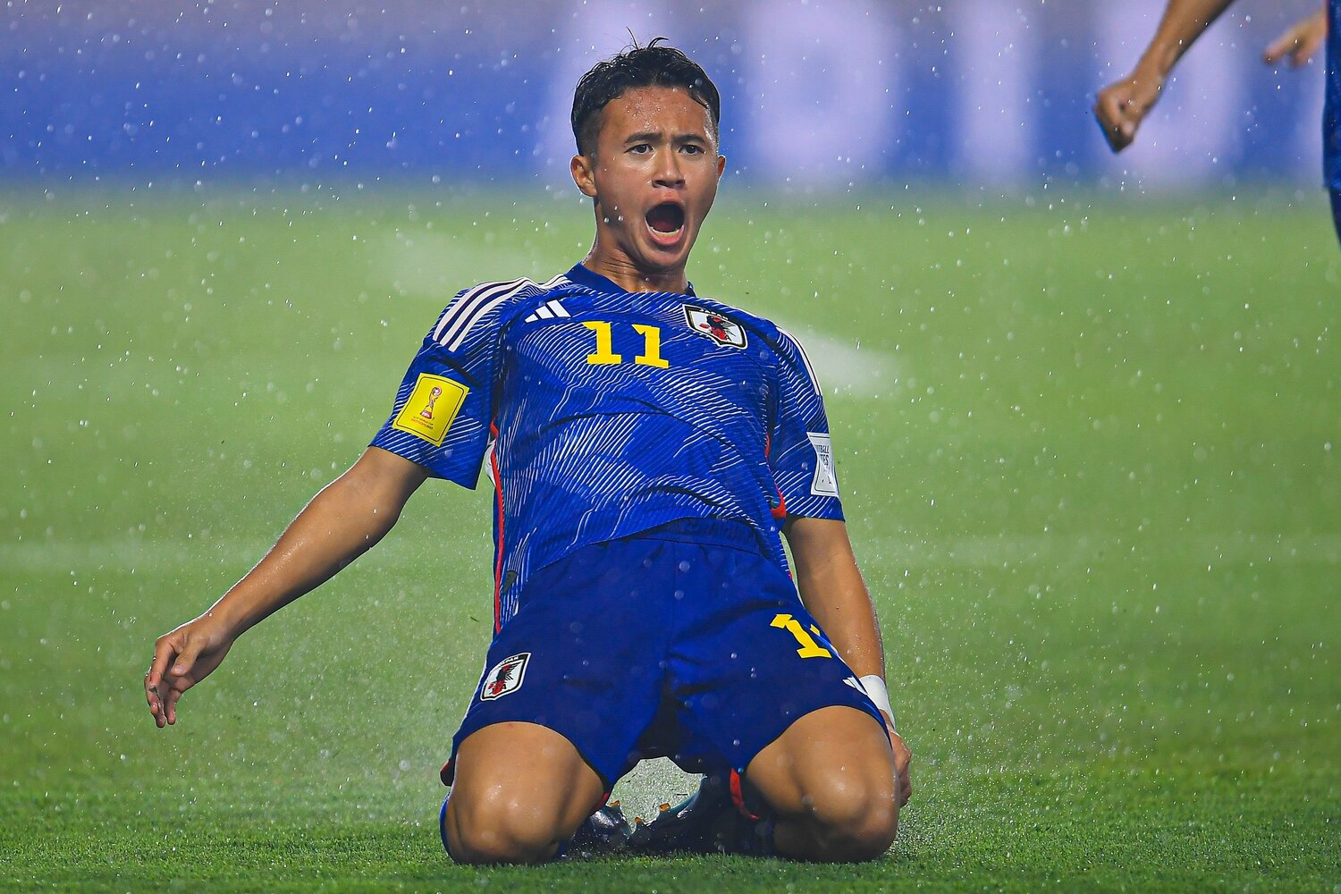 U-17W杯ポーランド戦でゴールを決めた高岡（2023年）　©︎MEXSPORT/AFLO