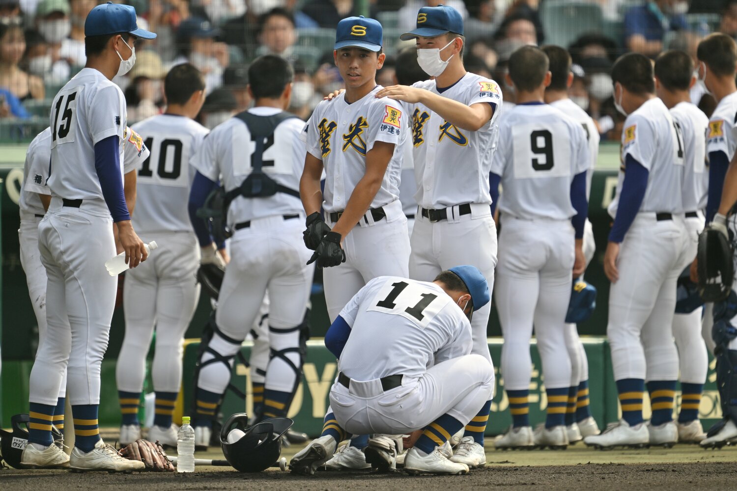 準決勝前の聖光学院ナイン　©Hideki Sugiyama