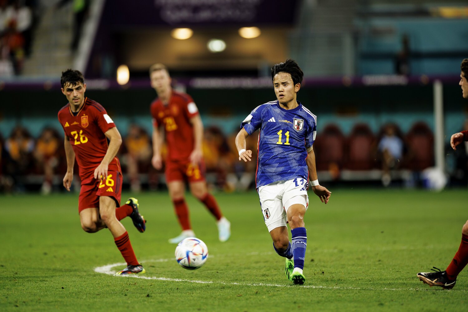 スペイン戦での久保　©Kiichi Matsumoto/JMPA