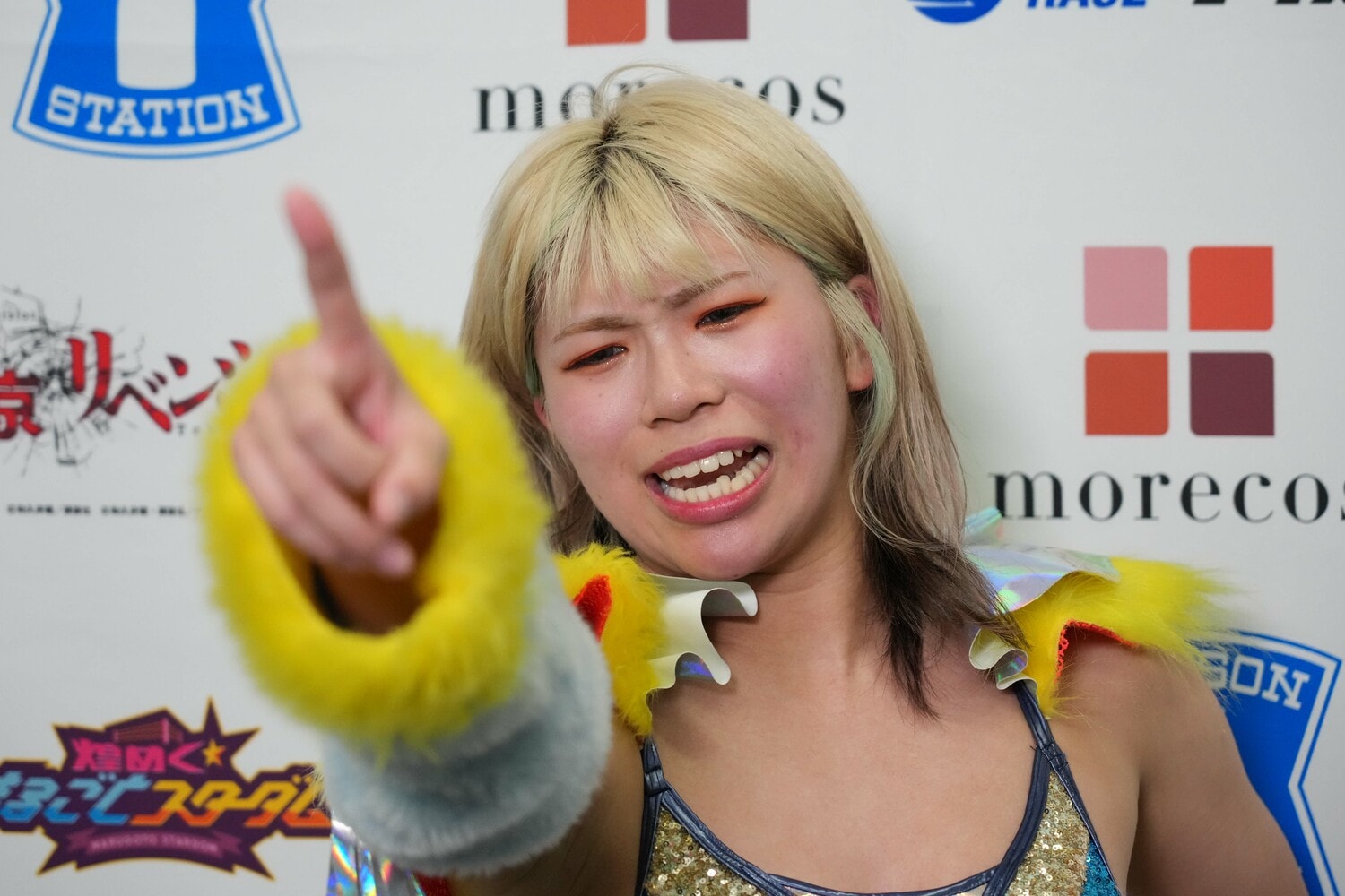 ビー・プレストリーに勝利し、自信をみなぎらせる羽南　©Essei Hara