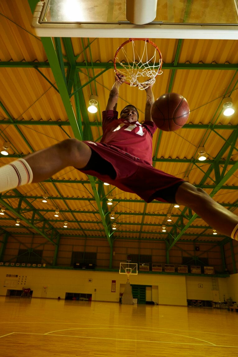 明成高校時代の八村塁 ／ photograph by Tadashi Shirasawa