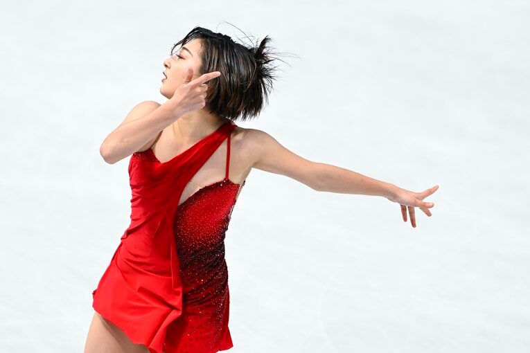 3フリップ以外は持ち前の美しい演技を披露した坂本のフリー　©Asami Enomoto