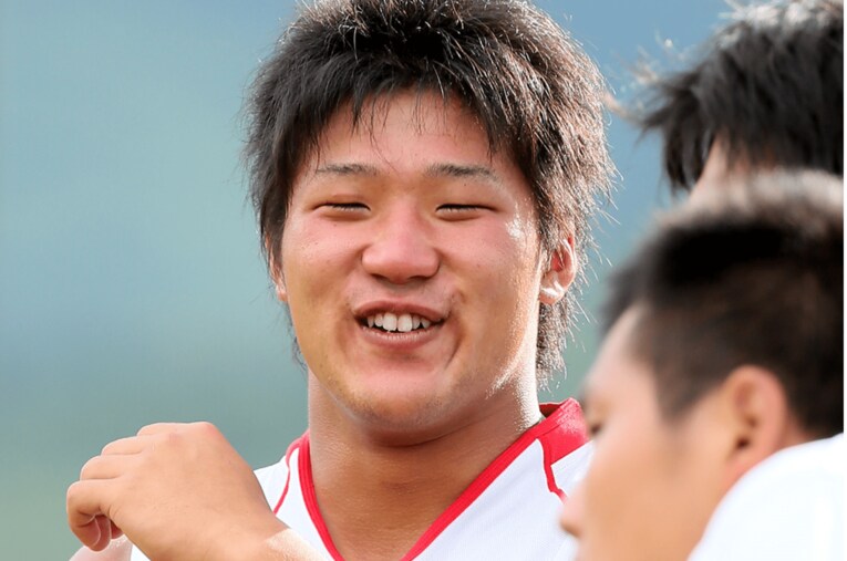 2012年3月、エディー・ジョーンズHCに認められ、当時大学生ながら日本代表に名を連ねた竹中祥 ／ photograph by Sankei Shimbun