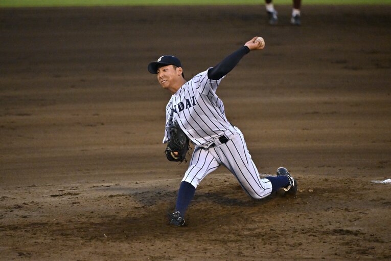 侍ジャパン大学生代表の選考合宿でも好投した渡邉　©Hideki Sugiyama