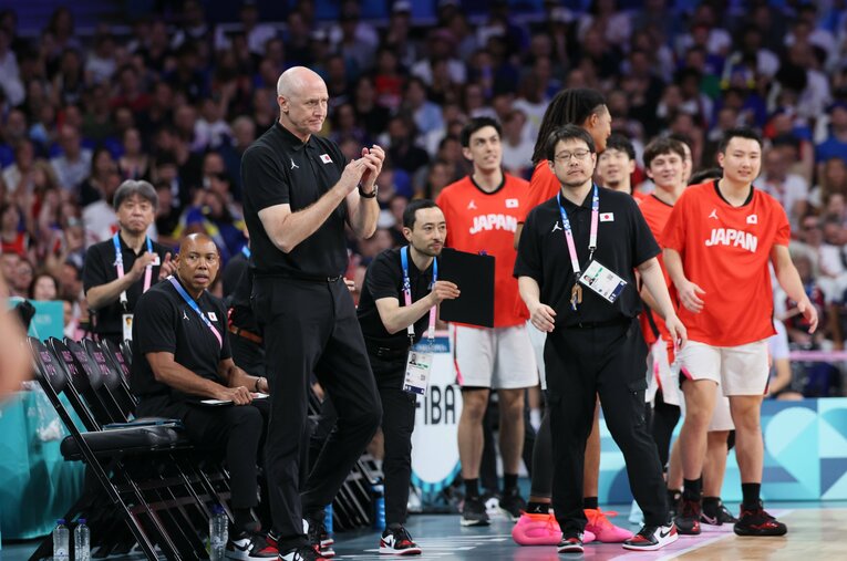 続投が決まったトム・ホーバスHC（写真はパリ五輪）©︎Kaoru Watanabe/JMPA