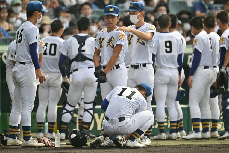 準決勝前の聖光学院ナイン　©Hideki Sugiyama