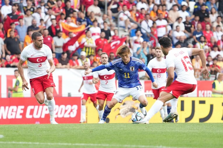 トルコ戦で先発フル出場した古橋亨梧　©Masashi Hara