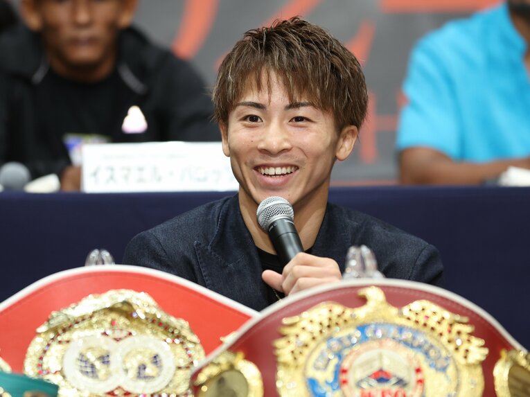 会見に出席した井上尚弥　©︎JIJI PRESS