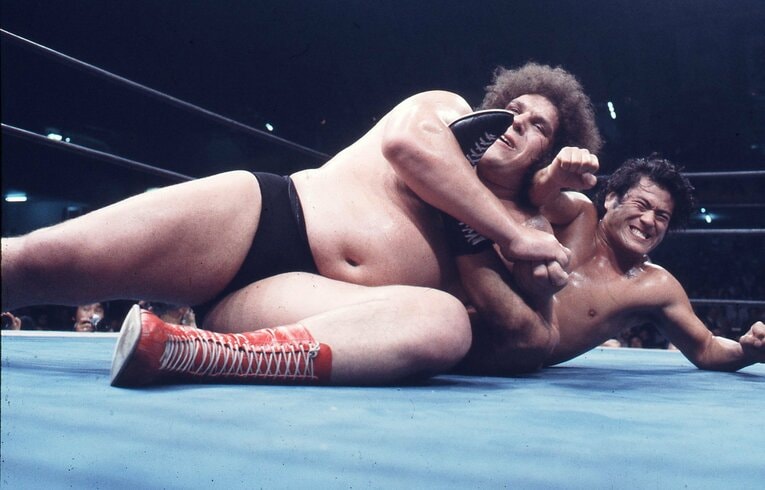 格闘技世界一決定戦での猪木vsアンドレ・ザ・ジャイアント　©AFLO