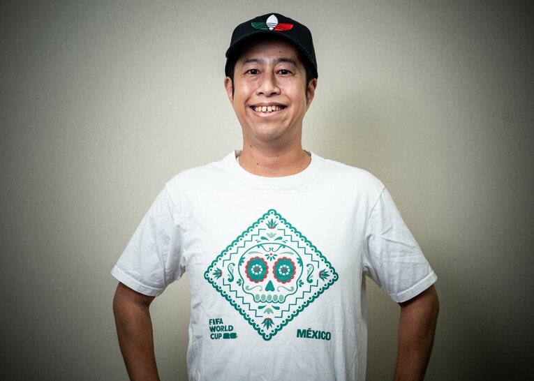 メキシコで購入した大会Tシャツを着て　©Nanae Suzuki