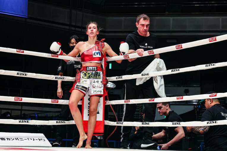 RISEに参戦する娘のモンタナ・アーツ　©Susumu Nagao