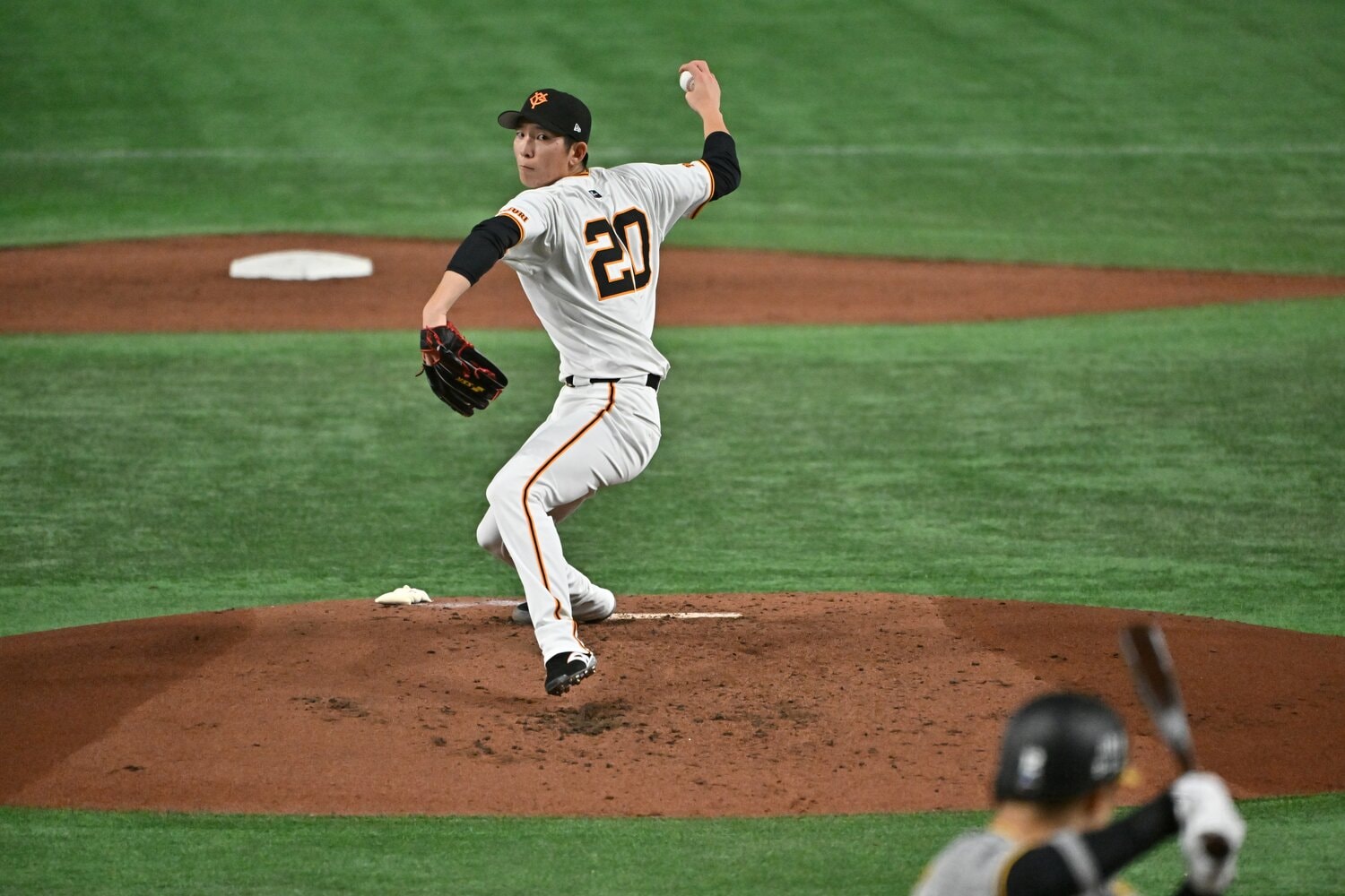 開幕投手として阪神打線を6回4安打無失点に抑えた戸郷　©︎Hideki Sugiyama