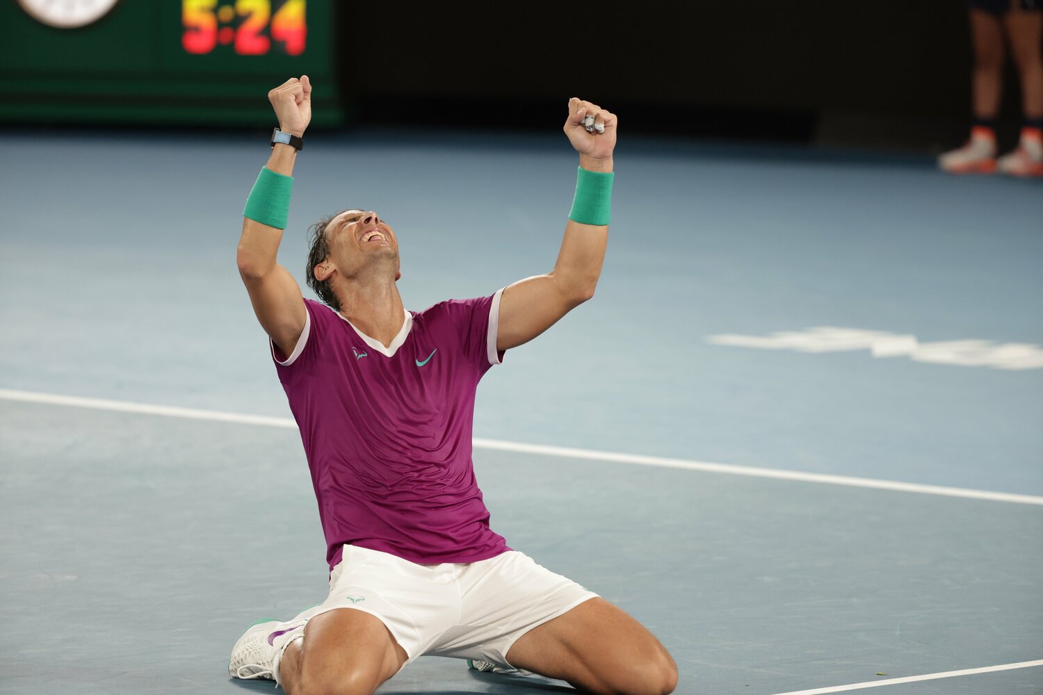 全身で喜びを表現するナダル。これでグランドスラム21勝目、単独歴代1位に躍り出た　©Hiromasa Mano