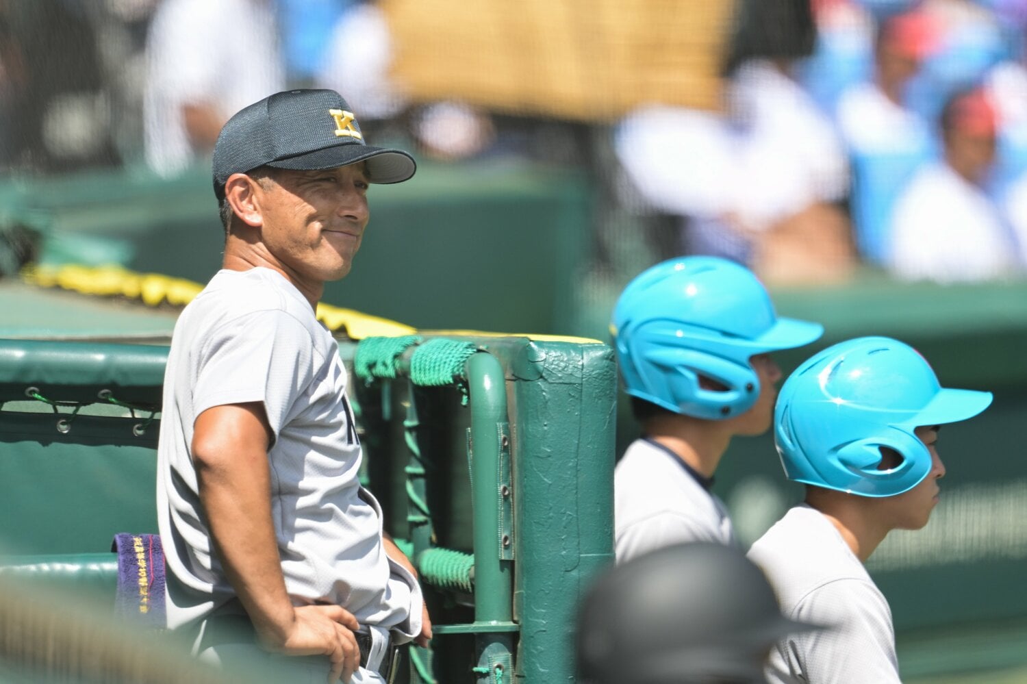 慶応高を率いる森林貴彦監督 ©Nanae Suzuki