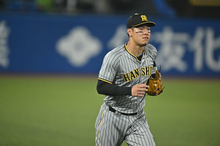 今シーズンは143試合に出場し、打率.264、20本84打点を記録した佐藤輝明　©Hideki Sugiyama