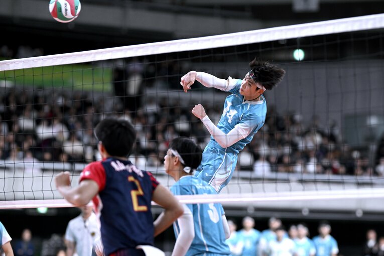 1年生エースとして春高バレーで大きな存在感を放った西村海司　©︎Hiroyuki Nakamura