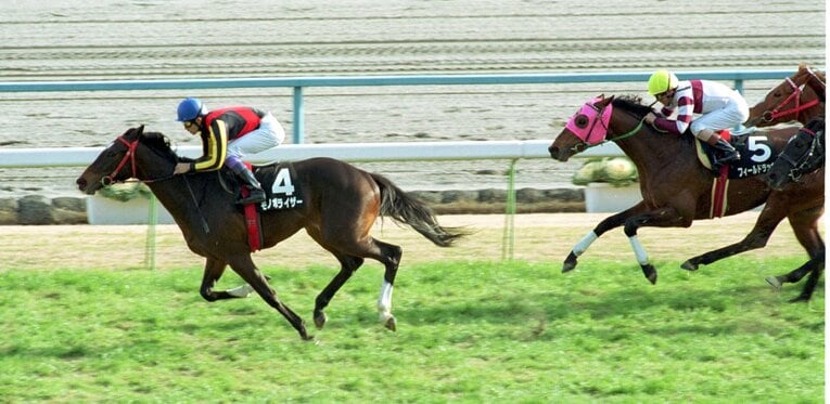 2002年、無傷の3連勝で若駒ステークスを圧勝したモノポライザー　©Sankei Shimbun