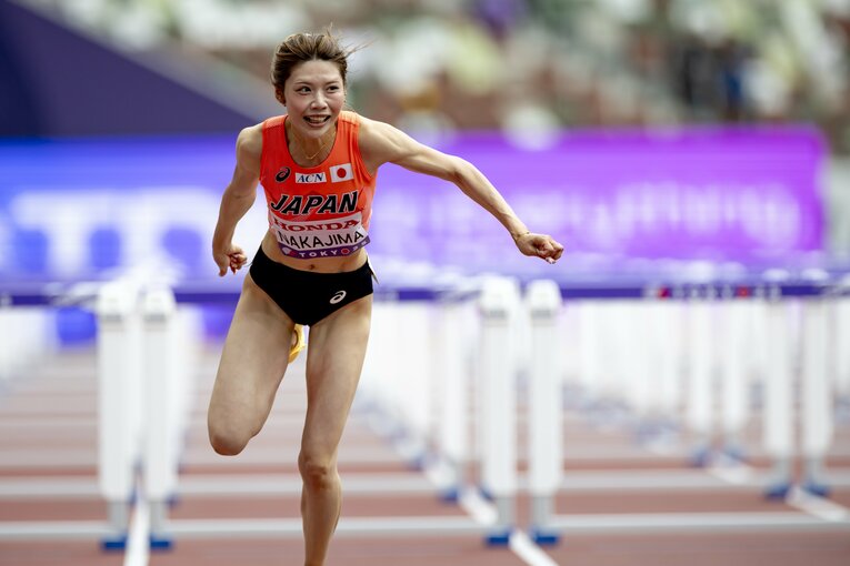 【東京世界陸上】100mハードル予選を走る中島ひとみ（長谷川体育施設）　©Kiichi Matsumoto